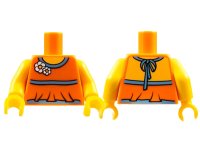 LEGO part Torso Halter Top with Medium Blue Trim and Flowers Pattern / Yellow Arms / Yellow Hands 973pb0638c01