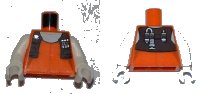 LEGO part Torso SW Female Tank Top, Reddish Brown Short Vest with Pockets, and White Neck Pattern (Aurra Sing) / White Arms / White Hands 973pb0856c01