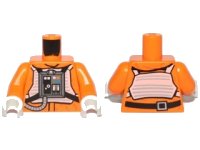 LEGO part Torso SW Rebel Pilot with Black Belt with Buckle on Back Pattern / Orange Arms / White Hands 973pb1316c01