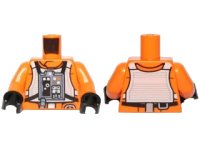 LEGO part Torso SW Rebel Pilot with Black Belt with Buckle on Back Pattern / Orange Arms / Black Hands 973pb1588c01