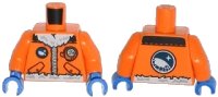LEGO onderdeel Torso Arctic Explorer Logo with Zipper and White Fur Trim Pattern / Orange Arms / Blue Hands 973pb1683c01