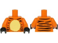 LEGO onderdeel Torso Black Tiger Stripes and Tan Chest Pattern (BAM) / Orange Arms / Black Hands 973pb4065c01