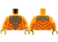 LEGO onderdeel Torso Sand Green and Gold Armor with Spines over Robe with Red Stripes Pattern / Orange Arms / Pearl Gold Hands 973pb5829c01