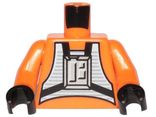 LEGO part Torso SW Rebel Pilot Pattern / Orange Arms / Black Hands (973ps1c01)