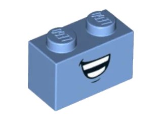 LEGO onderdeel Brick 1 x 2 with Open Mouth Laugh Pattern (3004pb159)