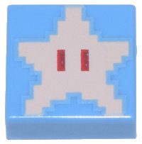 LEGO part Tile 1 x 1 with Super Mario Pixelated Super Star Pattern 3070pb169