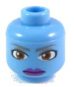 LEGO part Minifigure, Head Alien with Large Brown Eyes and Purple Lips Pattern (SW Aayla Secura) 3626pb0472