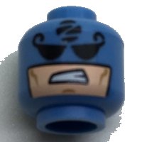 LEGO onderdeel Minifigure, Head Balaclava with Black Eyes, 'Z' in Black Circle, Light Nougat Face with Sneer Pattern 3626pb1727