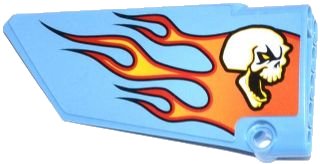LEGO part Technic, Panel Fairing #17 Large Smooth, Side A with Skull and Flames Pattern (Sticker) - Set 42022 (64392pb006)
