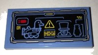 LEGO part Tile 2 x 4 with Batcomputer Penguin and Duck Tank Status Pattern (Sticker) - Set 70909 87079pb0363