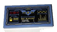 LEGO part Tile 2 x 4 with Batcomputer Bat Playlist Status Pattern (Sticker) - Set 70909 87079pb0365