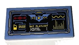 LEGO onderdeel Tile 2 x 4 with Batcomputer Bat Playlist Status Pattern (Sticker) - Set 70909 (87079pb0365)