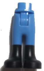 LEGO part Mini Doll Hips and Trousers with Back Pockets with Black Boots Pattern - Thick Hinge 92253c00pb02