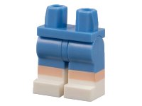 LEGO part Hips and Legs with White Boots, Light Nougat Knees Pattern 970c00pb1436