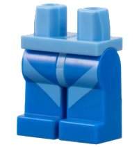LEGO onderdeel Hips and Blue Legs with Medium Blue Diagonal Stripe Pattern 970c07pb04