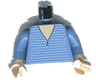 LEGO onderdeel Torso Spider-Man V-Neck Sweater Pattern (Mary Jane 4) / Medium Blue Arms / Light Nougat Hands (973pb0310c01)