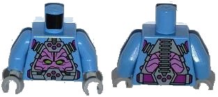 LEGO onderdeel Torso Robot with Kraang and Control Harness Pattern / Medium Blue Arms / Light Bluish Gray Hands (973pb1364c01)