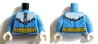 LEGO part Torso Winter Jacket with Fur, Strings and Yellow Belt Pattern (Captain Cold) / Medium Blue Arms / White Hands 973pb1856c01