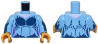 LEGO onderdeel Torso Female Dark Blue Chest Feathers and Bright Pink Neck Pattern / Medium Blue Arms with Dark Blue Feathers Pattern / Pearl Gold Hands 973pb5496c01
