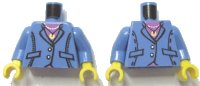 LEGO onderdeel Torso Suit Jacket, Two Buttons, Pink Top, Necklace Pattern / Medium Blue Arms / Yellow Hands 973px200c01