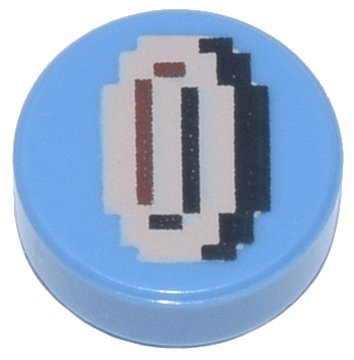 LEGO onderdeel Tile, Round 1 x 1 with Super Mario Pixelated Coin Pattern (98138pb172)