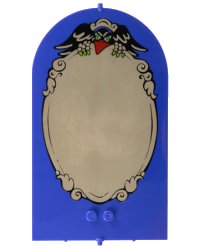 LEGO part Belville Wall, Door 1 x 10 x 12 Arched Swivel with Raven and Mirror Pattern 33229pb03