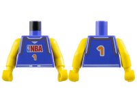 LEGO part Torso NBA Player Number 1 Pattern / Yellow NBA Arms 973bpb225c01