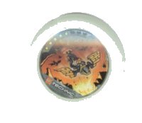 LEGO onderdeel Throwing Disk with Throwbot Flare 5 Pips, LEGO Technic Logo, and Robot Flying Pattern 32171pb058