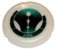 LEGO part Throwing Disk with Bionicle Kanoka 225 Ga-Metru Pattern 32171pb075
