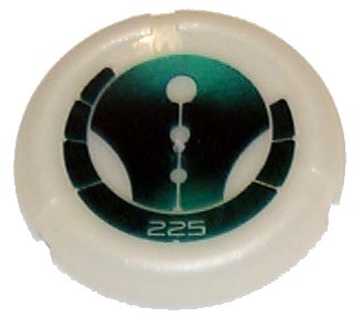 LEGO onderdeel Throwing Disk with Bionicle Kanoka 225 Ga-Metru Pattern (32171pb075)