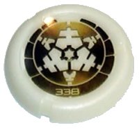 LEGO part Throwing Disk with Bionicle Kanoka 338 Po-Metru Pattern 32171pb085