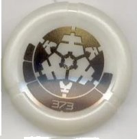 LEGO part Throwing Disk with Bionicle Kanoka 373 Po-Metru Pattern 32171pb089