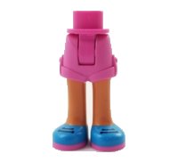 LEGO part Mini Doll Hips and Shorts with Nougat Legs and Dark Azure Shoes with Dark Pink Soles and Dark Blue Laces Pattern - Thick Hinge 11202c00pb11