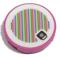 LEGO part Tile, Round 2 x 2 with Bottom Stud Holder with Super Mario Scanner Code Poison Mushroom Pattern (Sticker) - Set 71386 14769pb379