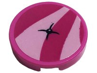 LEGO onderdeel Tegel, Rond 2 x 2 met Onderkant Noppen Houder met Donker Roze Kussen en Zwarte Knop Patroon (Sticker) - Set 41444 14769pb413