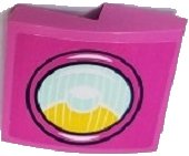 LEGO onderdeel Slope, Curved 2 x 2 x 2/3 with Bright Light Orange and Light Aqua Headlight Pattern Model Left Side (Sticker) - Set 41430 (15068pb371L)