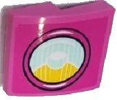 LEGO part Slope, Curved 2 x 2 x 2/3 with Bright Light Orange and Light Aqua Headlight Pattern Model Right Side (Sticker) - Set 41430 15068pb371R