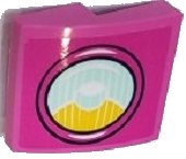 LEGO onderdeel Slope, Curved 2 x 2 x 2/3 with Bright Light Orange and Light Aqua Headlight Pattern Model Right Side (Sticker) - Set 41430 (15068pb371R)