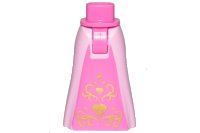 LEGO part Mini Doll Hips and Skirt Full Length with Dark Pink Middle and Gold Hearts Pattern - Thick Hinge 15875c104pb001