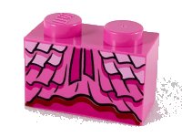 LEGO onderdeel Steen 1 x 2 met Jurk Ruffles en Magenta Linten Patroon 3004pb198