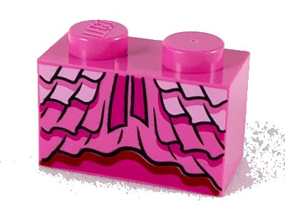 LEGO part Brique 1 x 2 avec motif Volants de Robe et Rubans Magenta (3004pb198)
