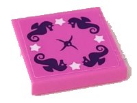 LEGO part Tile 2 x 2 with 4 White Stars and Cushion Button Pattern (Sticker) - Set 41313 3068pb1376