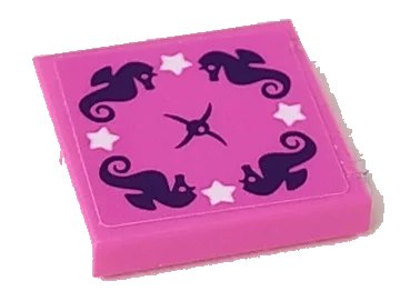 LEGO onderdeel Tile 2 x 2 with 4 White Stars and Cushion Button Pattern (Sticker) - Set 41313 (3068pb1376)