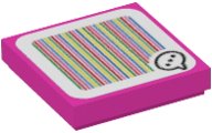 LEGO onderdeel Tile 2 x 2 with Super Mario Scanner Code Toadette Speech Bubble with Ellipsis Pattern (Sticker) - Set 71368 3068pb1401