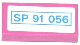 LEGO part Tile 1 x 2 with 'SP 91 056' Pattern (Sticker) - Set 70804 (3069pb0303)