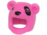 LEGO part Minifigure, Headgear Head Cover, Costume Polar Bear with Black Nose, Eyes and Eye Patch Pattern (BAM) 3557pb02