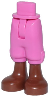 LEGO onderdeel Mini Doll Hips and Trousers Cropped with Molded Reddish Brown Legs and Feet Pattern - Thin Hinge 36196c00pb004