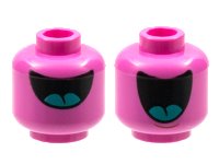 LEGO part Minifigure, Head Dual Sided Alien Large Black Mouth with Dark Turquoise Tongue, Half Open / Fully Open Pattern - Hollow Stud 3626pb2965