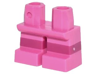 LEGO onderdeel Legs Short with Molded Horizontal Magenta Stripes  Pattern (41879pb005)