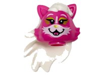 LEGO part Minifigure, Head, Modified Cat with Long White Hair, Gold Eye Shadow and Nose Pattern 77197pb02